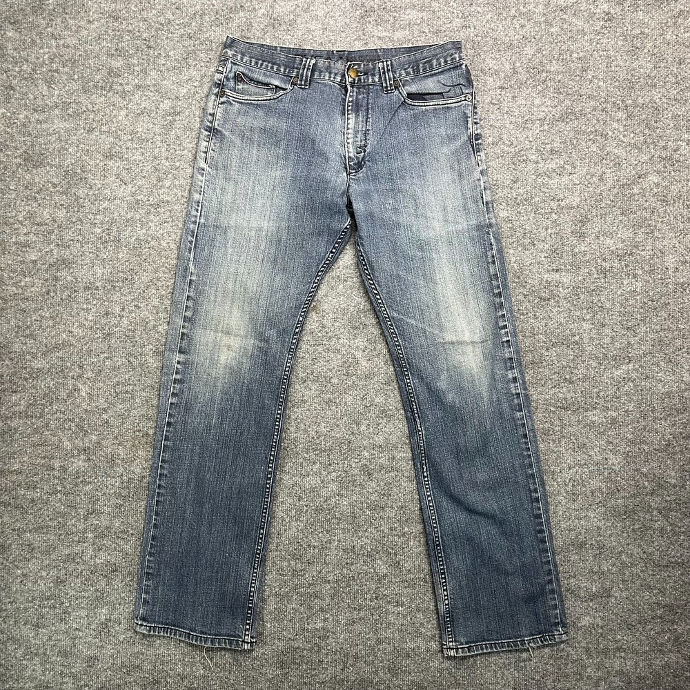 RVCA Jeans Men's Blue Denim Pockets Mid Rise Relaxed Straight Zip Fly - 32x31